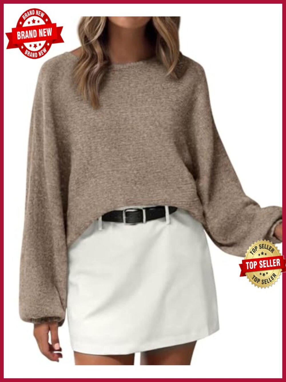 Oversized Boat Neck Batwing Sweater Soft Chunky Knit Pullover